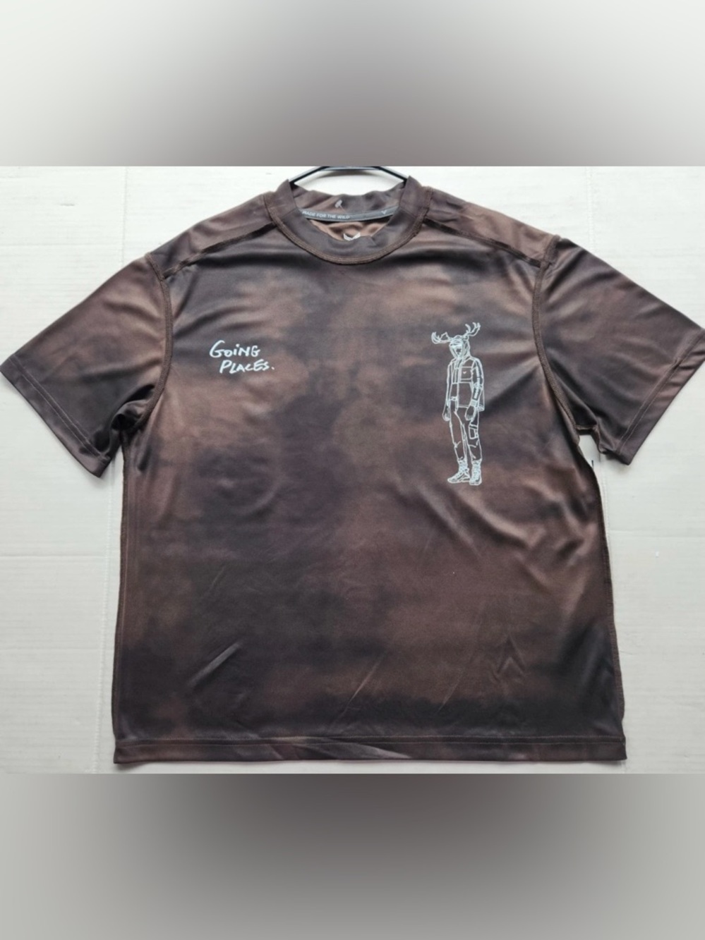 Cross Eyed Moose Wilder Graphic Tee with Deer Illustration in Black/Brown Xl